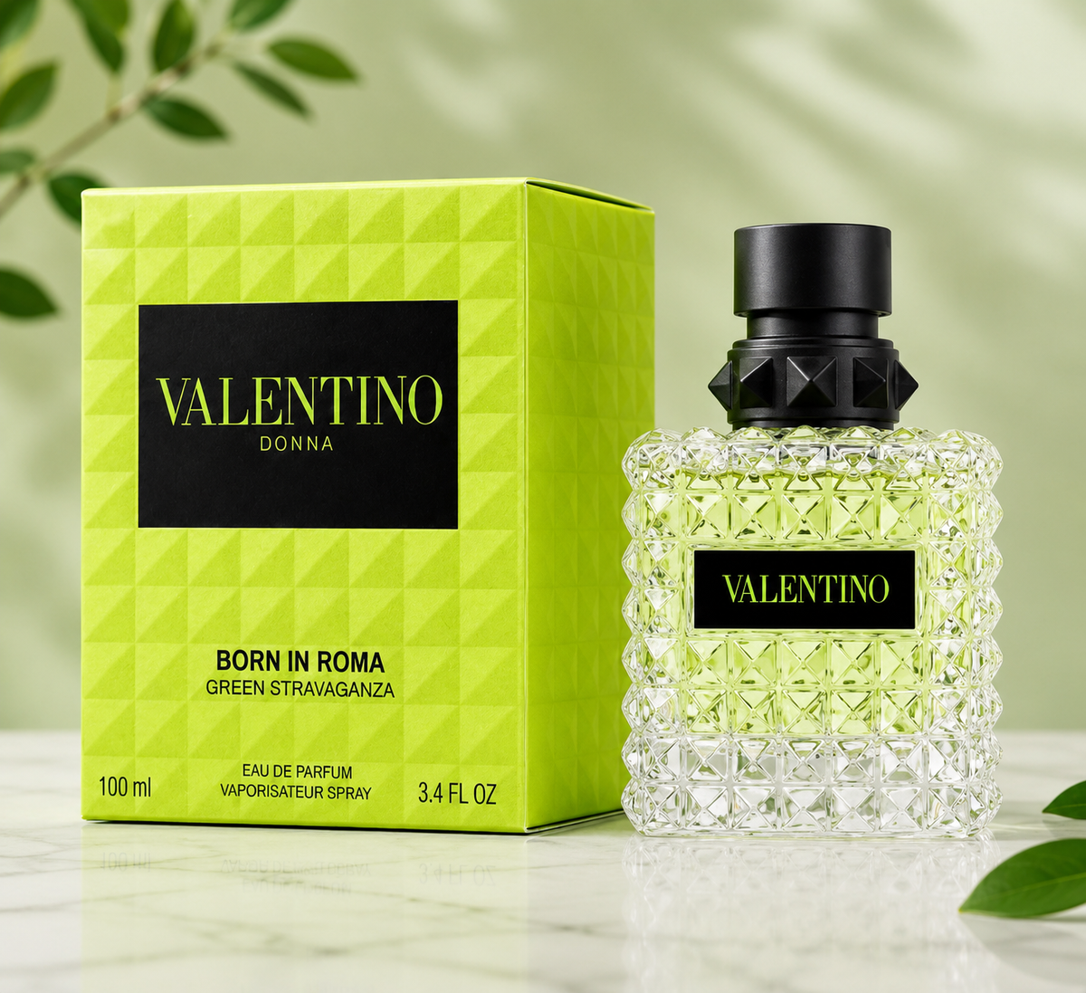Valentino Donna Born In Roma Green Stravaganza Eau de Parfum Spray for Women 3.4 oz / 100 ml